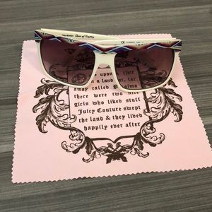 Juicy Couture white sunglasses with print & case
